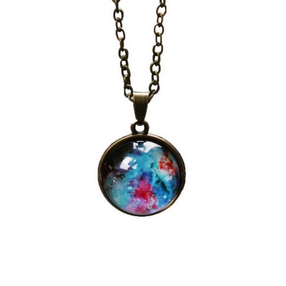 NEW!💙💎UNIVERSE IN A NECKLACE!!💎💙BRIGHT💗PINK!! - Picture 4 of 8